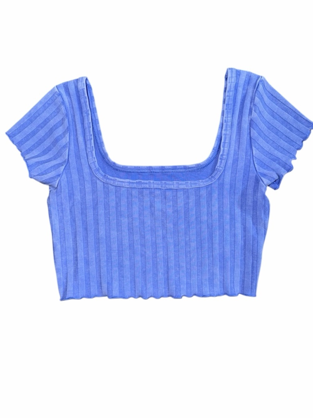 aerie Ribbed Square Neck Crop Top - Periwinkle Blue